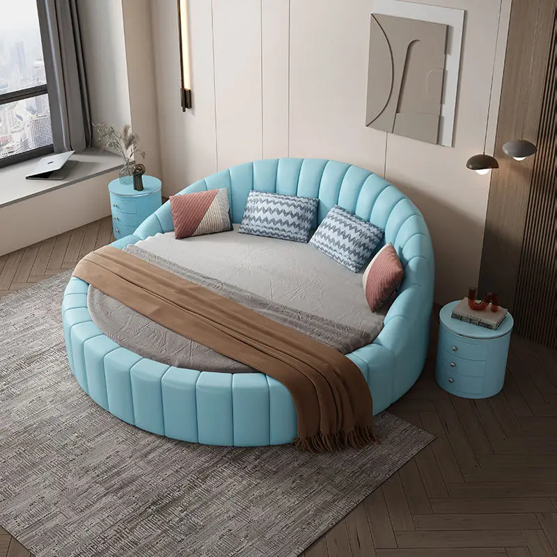 !@Nordic Style Modern Round Leather Bed Soft Hotel Bedroom Furniture Set Revolving Double Light Luxury New Design Shell Shape Be
!@Nordic Style Modern Round Leather Bed Soft Hotel Bedroom Furniture Set Revolving Double Light Luxury New Design Shell Shape Be