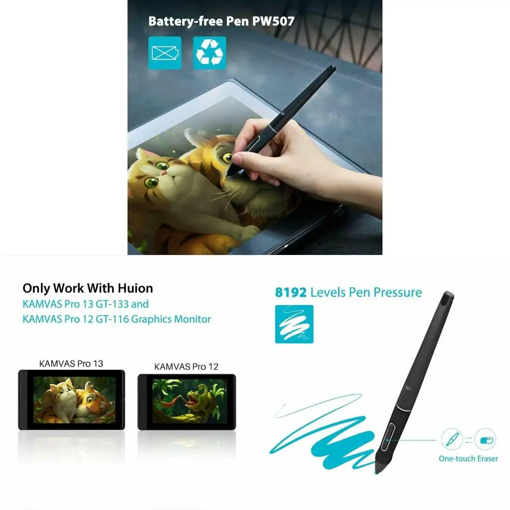 Pen for Express Keys PW507 For Kamvas 12/ 13/ 16/16/20
Pen for Express Keys PW507 For Kamvas 12/ 13/ 16/16/20