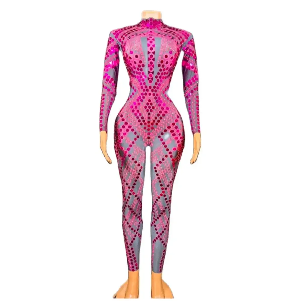 Fashion Spandex Stretch Shining Dance Costume One-piece Bodysuit Nightclub Outfit Party Leggings Rose Sparkly Sequin Jumpsuit
Fashion Spandex Stretch Shining Dance Costume One-piece Bodysuit Nightclub Outfit Party Leggings Rose Sparkly Sequin Jumpsuit