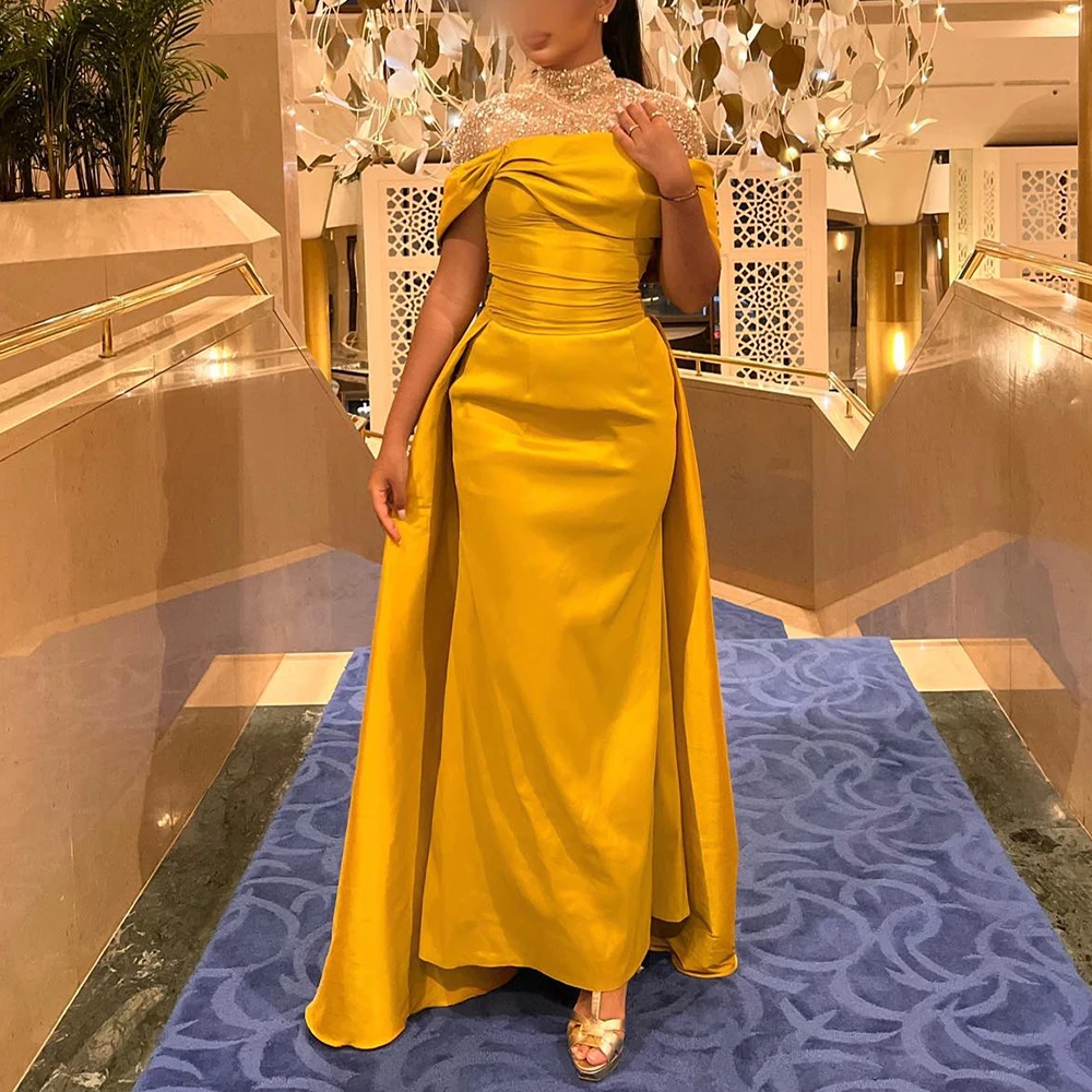 Customized Exquisite Panel Train Crystal High Collar Evening Dress Temperament Half Sleeves Zipper Back Vestido De Festa
Customized Exquisite Panel Train Crystal High Collar Evening Dress Temperament Half Sleeves Zipper Back Vestido De Festa