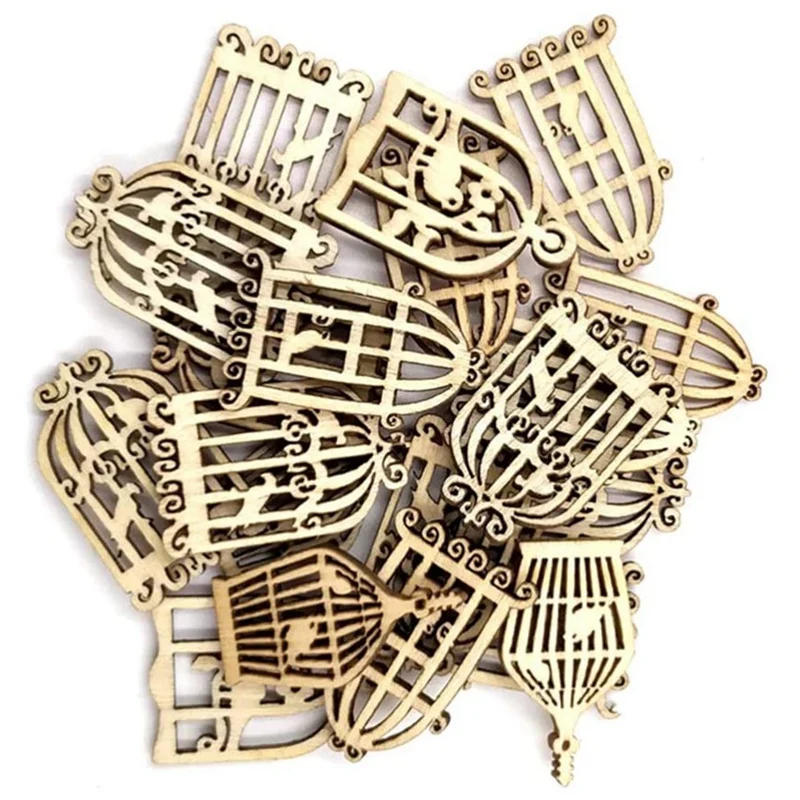L81A 2025-50Pcs Wooden Slices Cute Bird Cage Shape Embellishments Ornament Unfinished Wood For Party Decoration DIY Craft Suppli
L81A 2025-50Pcs Wooden Slices Cute Bird Cage Shape Embellishments Ornament Unfinished Wood For Party Decoration DIY Craft Suppli