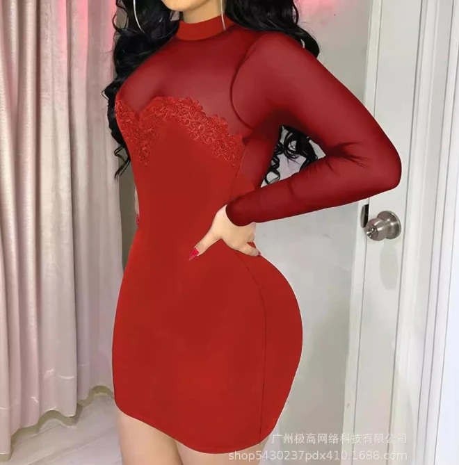 Women's Night Out Dress 2024 Spring Latest Sexy Party Mock Neck Sheer Mesh Embroidery Mini Dress Long Sleeve Skinny Short Skirt
Women's Night Out Dress 2024 Spring Latest Sexy Party Mock Neck Sheer Mesh Embroidery Mini Dress Long Sleeve Skinny Short Skirt