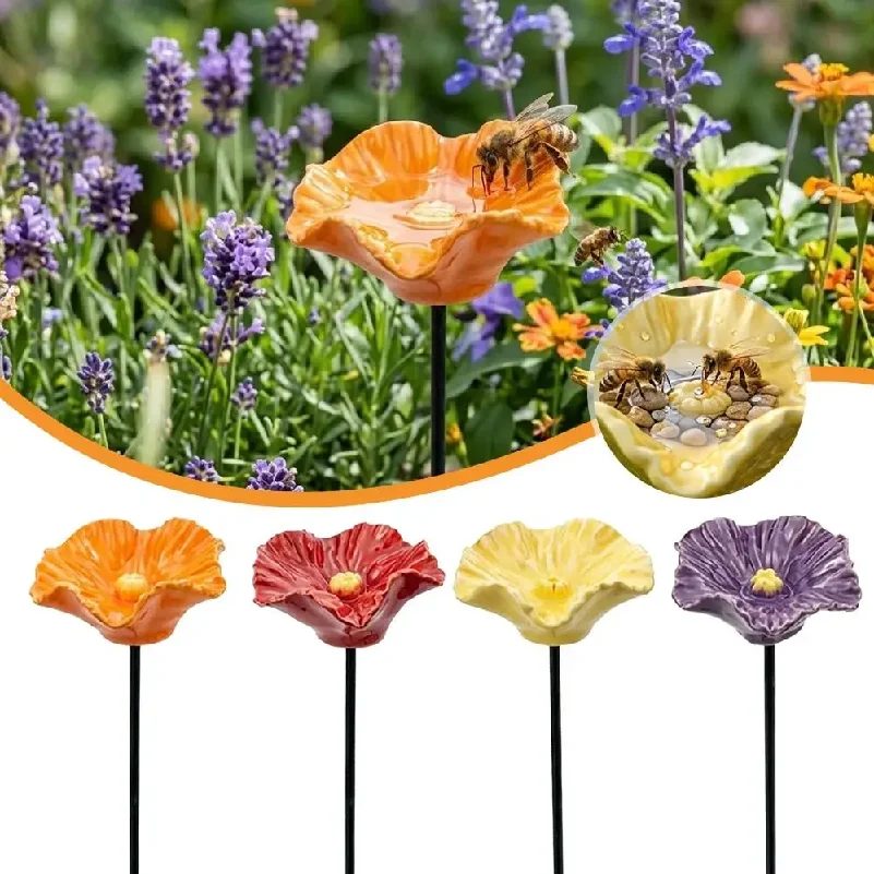 Creative Portable Bee Water Feeder Resin Flower Drinking Fountain Holder Bee Watering Station Bird Bath Stand Household
Creative Portable Bee Water Feeder Resin Flower Drinking Fountain Holder Bee Watering Station Bird Bath Stand Household
