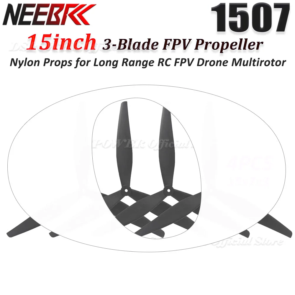 NEEBRC 1507 15inch 3-Blade Nylon Propeller 15x7x3 for 4218 Motor Long Range RC Freestyle FPV Drone Cinelifter Multirotor Parts
NEEBRC 1507 15inch 3-Blade Nylon Propeller 15x7x3 for 4218 Motor Long Range RC Freestyle FPV Drone Cinelifter Multirotor Parts