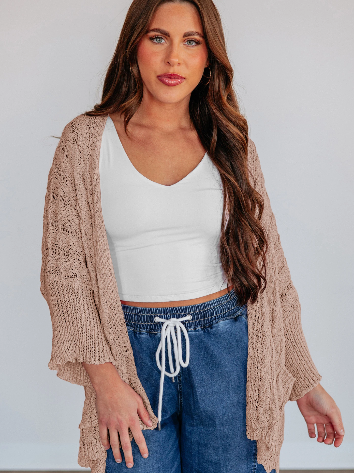 Pink Knitted Open Cardigan Women's Spring Autumn New Lazy Style No Button Outer Shirt Top Casual Loose Fit Comfortable Warmth
Pink Knitted Open Cardigan Women's Spring Autumn New Lazy Style No Button Outer Shirt Top Casual Loose Fit Comfortable Warmth