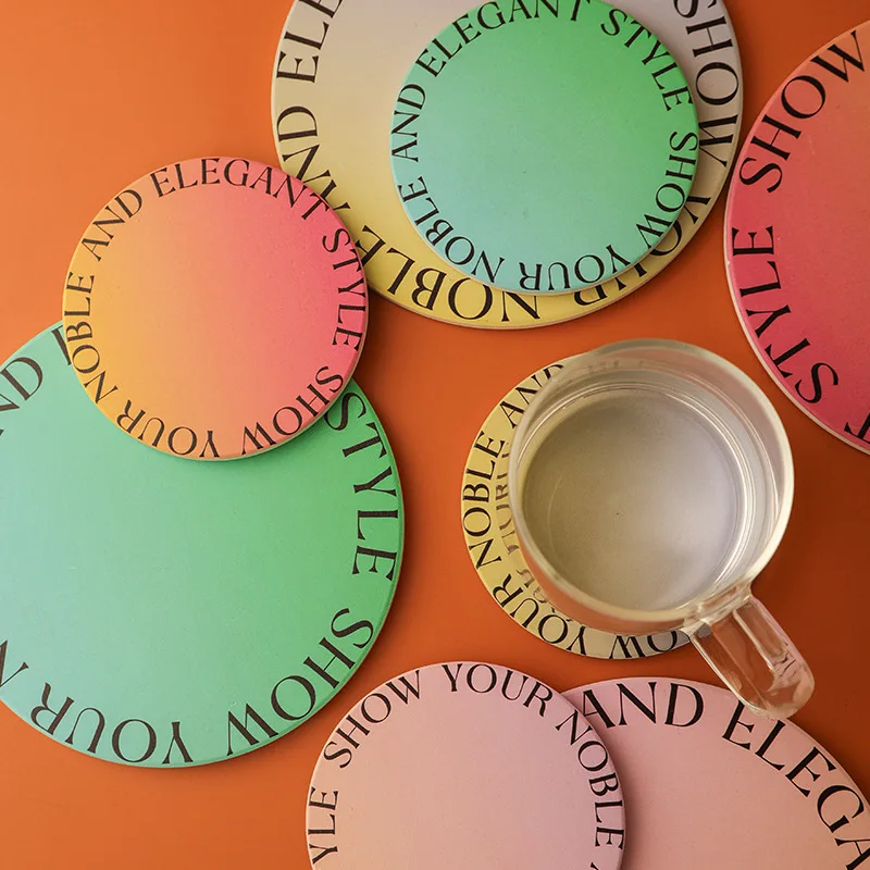 Gradient Color Ceramic Coasters Heat Insulation Waterproof Anti-scald Mat Creative Household Absorbent Mats Jewelry Photography
Gradient Color Ceramic Coasters Heat Insulation Waterproof Anti-scald Mat Creative Household Absorbent Mats Jewelry Photography