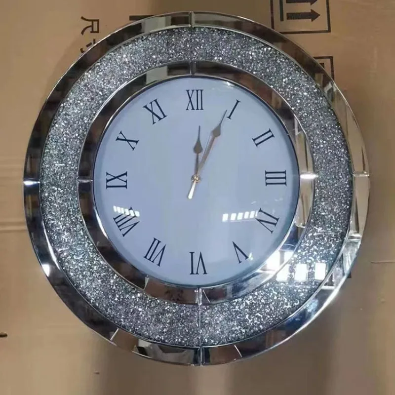 Simple wall clock, clock, clock living room, modern creative and fashionable mirror, glass rhinestone decoration
Simple wall clock, clock, clock living room, modern creative and fashionable mirror, glass rhinestone decoration