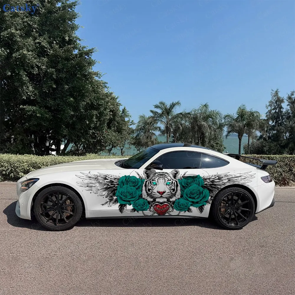 2pcs White Tiger with Teal Wings Car Side Wraps, Self-Adhesive PVC Waterproof & Scratch-Resistant Stickers, Car Accessory Gift
2pcs White Tiger with Teal Wings Car Side Wraps, Self-Adhesive PVC Waterproof & Scratch-Resistant Stickers, Car Accessory Gift