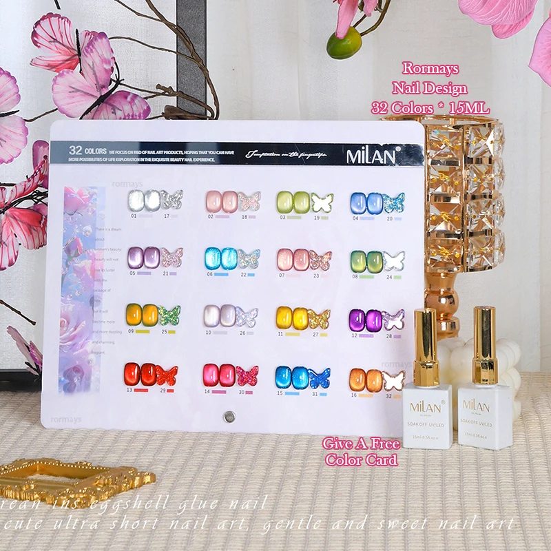 Rormays Cat's Eye Sequin gel Polishing 32PCS Semi permanent Varnish Soaking Shiny UV Whitening Nail Gel Primer Cat's Eye Salon
Rormays Cat's Eye Sequin gel Polishing 32PCS Semi permanent Varnish Soaking Shiny UV Whitening Nail Gel Primer Cat's Eye Salon