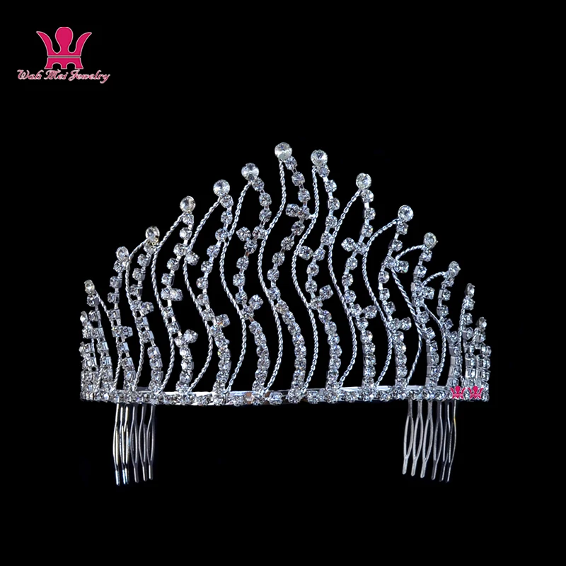 Beauty Pageant Queen Crown Wavy Bridal Wedding Tiara Rhinestone Crystal Headdress Princess Pretty Girls Party Show Prom Hairwear
Beauty Pageant Queen Crown Wavy Bridal Wedding Tiara Rhinestone Crystal Headdress Princess Pretty Girls Party Show Prom Hairwear
