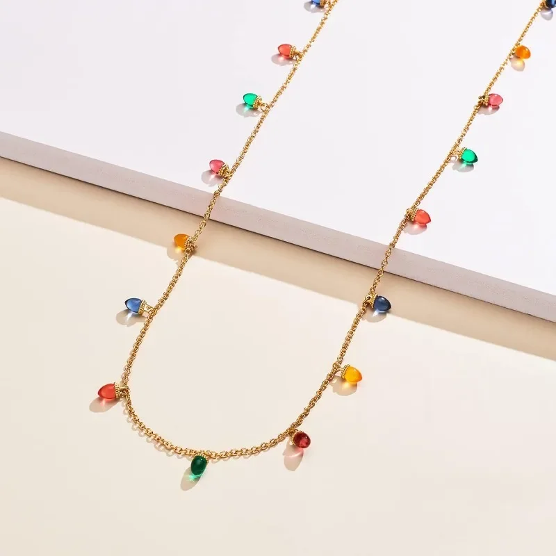 Colorful Christmas Light Necklace Pendant Necklace Cute Christmas Reindeer Necklace for Women Jewelry Xmas Party Favors
Colorful Christmas Light Necklace Pendant Necklace Cute Christmas Reindeer Necklace for Women Jewelry Xmas Party Favors