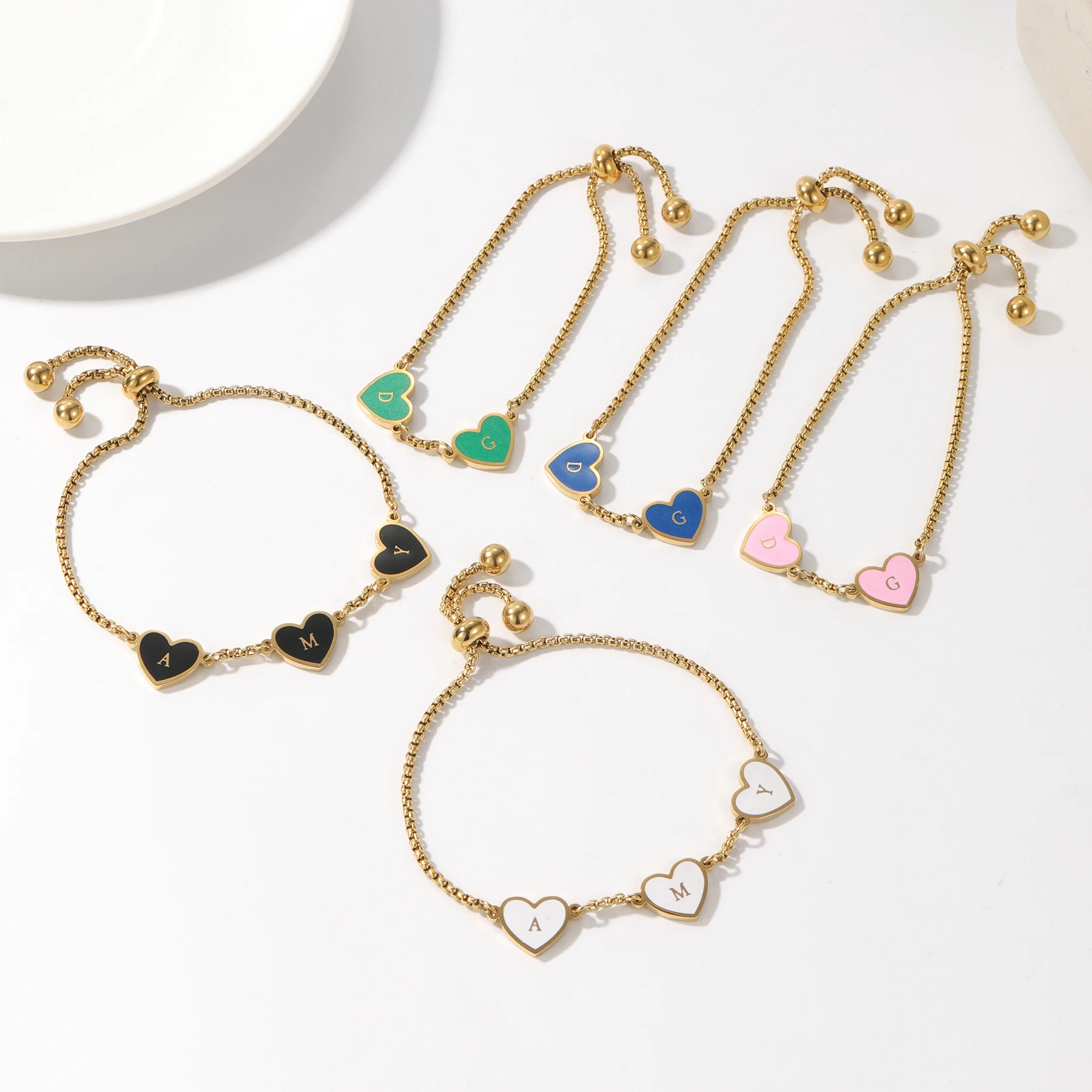 Personalised Colorful Heart Name Bracelet For Women Initial Letter Bracelet Custom Dopamine Adjustable Chain Christmas Gift Girl
Personalised Colorful Heart Name Bracelet For Women Initial Letter Bracelet Custom Dopamine Adjustable Chain Christmas Gift Girl