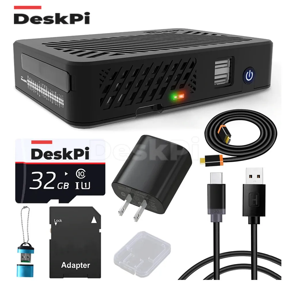 DeskPi Lite чехол с блоком питания Q3/кардридером 32 ГБ/USB-кардридером для Raspberry Pi 4B
DeskPi Lite чехол с блоком питания Q3/кардридером 32 ГБ/USB-кардридером для Raspberry Pi 4B