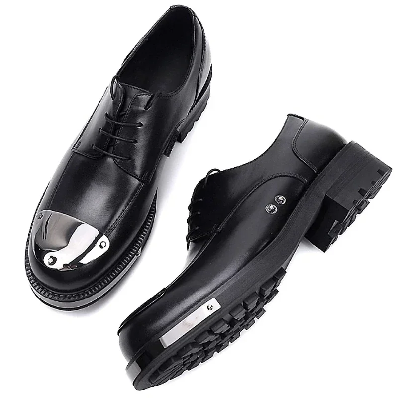 Metal Iron Head Derby Shoes for Men's High-end Thick Bottom Comfortable Breathable Genuine Leather Casual Big Toe Cowhide Shoes
Metal Iron Head Derby Shoes for Men's High-end Thick Bottom Comfortable Breathable Genuine Leather Casual Big Toe Cowhide Shoes