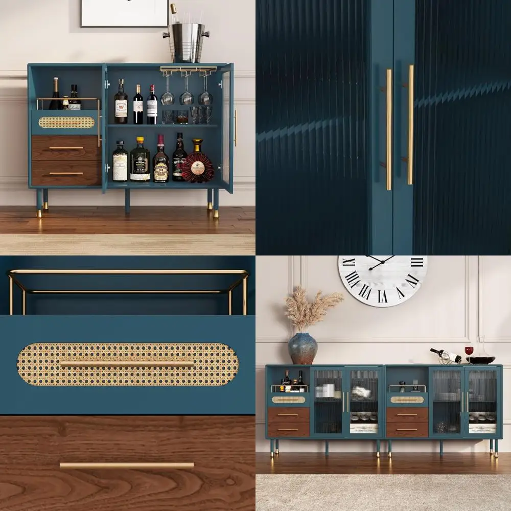 48" Coffee Bar Cabinet with Wine Racks and Drawers, Modern Buffet Sideboard with Pull-Out Wine Storage, Liquor Bar Cart for Kitc
48" Coffee Bar Cabinet with Wine Racks and Drawers, Modern Buffet Sideboard with Pull-Out Wine Storage, Liquor Bar Cart for Kitc