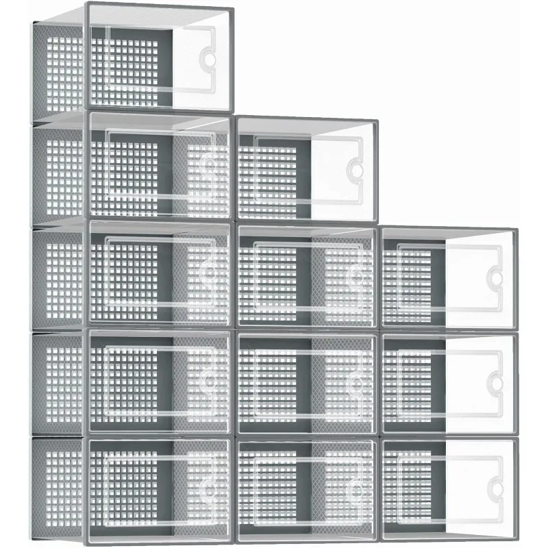 Shoe Organizers Storage Boxes for Closet, 12 Pack Clear Plastic Stackable Storage Bins with Lids, Under Bed Shoe Containers for
Shoe Organizers Storage Boxes for Closet, 12 Pack Clear Plastic Stackable Storage Bins with Lids, Under Bed Shoe Containers for