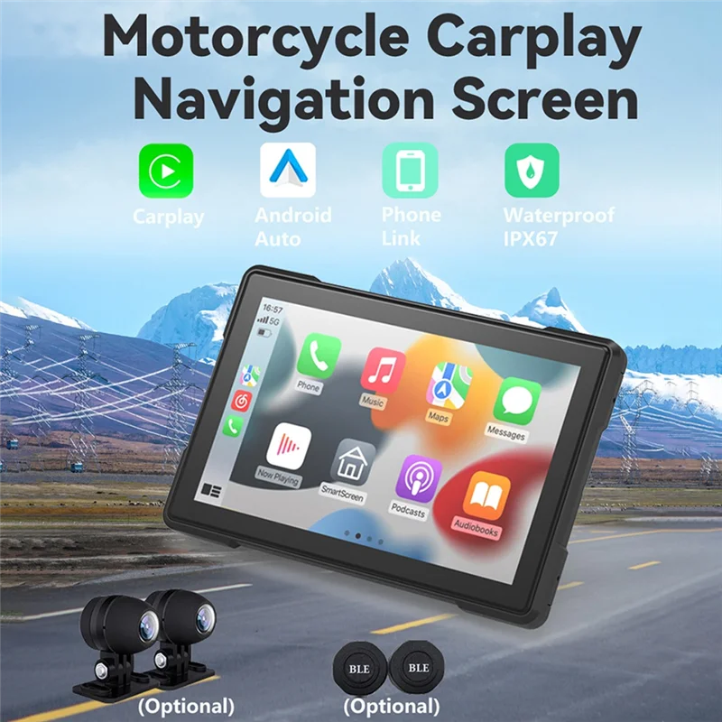 M01K 5 Inch Waterproof 1080P Tire Pressure Detecting Motorcycle Wireless DVR Dash Cam With Carplay And Android-Auto Wifi PND
M01K 5 Inch Waterproof 1080P Tire Pressure Detecting Motorcycle Wireless DVR Dash Cam With Carplay And Android-Auto Wifi PND