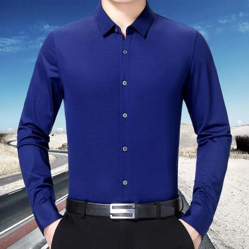 Spring New Men's Long Sleeve Shirts Middle-aged Business Casual PU Leather Velvet Thickened Long-sleeved Pure Color Shirts
Spring New Men's Long Sleeve Shirts Middle-aged Business Casual PU Leather Velvet Thickened Long-sleeved Pure Color Shirts