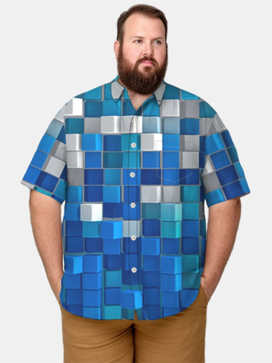 Hawaiian Men's Blue Plaid Print Shirt Summer Short Sleeves Shirt Casual Clothing Button Lapel Blouse Top
Hawaiian Men's Blue Plaid Print Shirt Summer Short Sleeves Shirt Casual Clothing Button Lapel Blouse Top