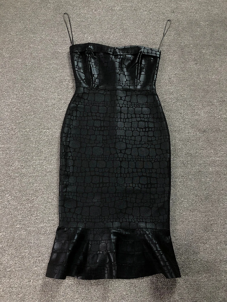 Women's Strapless Black Crocodile Print Bodycon Midi Dress Flounce Hem Evening Party Gown for Cocktail Formal Events
Women's Strapless Black Crocodile Print Bodycon Midi Dress Flounce Hem Evening Party Gown for Cocktail Formal Events