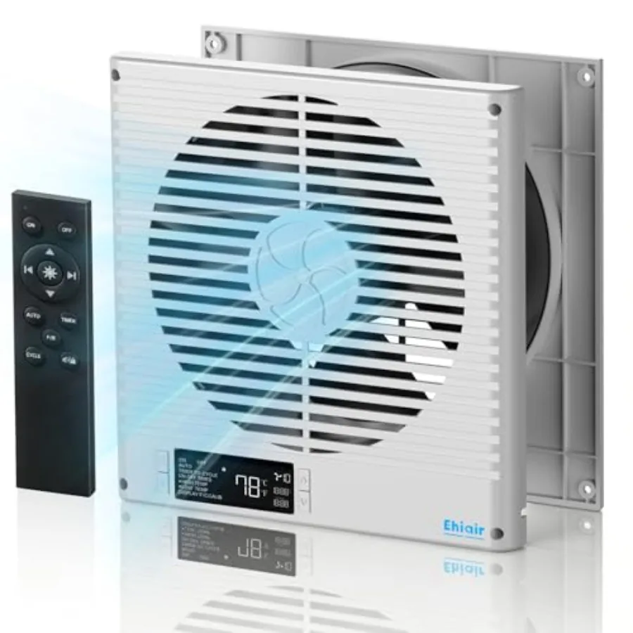 8" Room to Room Fan with Remote, 320 CFM Room to Room Air Transfer Fan, 10 Speeds Quiet DC Motor Through Wall Fan and Exhaust F
8" Room to Room Fan with Remote, 320 CFM Room to Room Air Transfer Fan, 10 Speeds Quiet DC Motor Through Wall Fan and Exhaust F