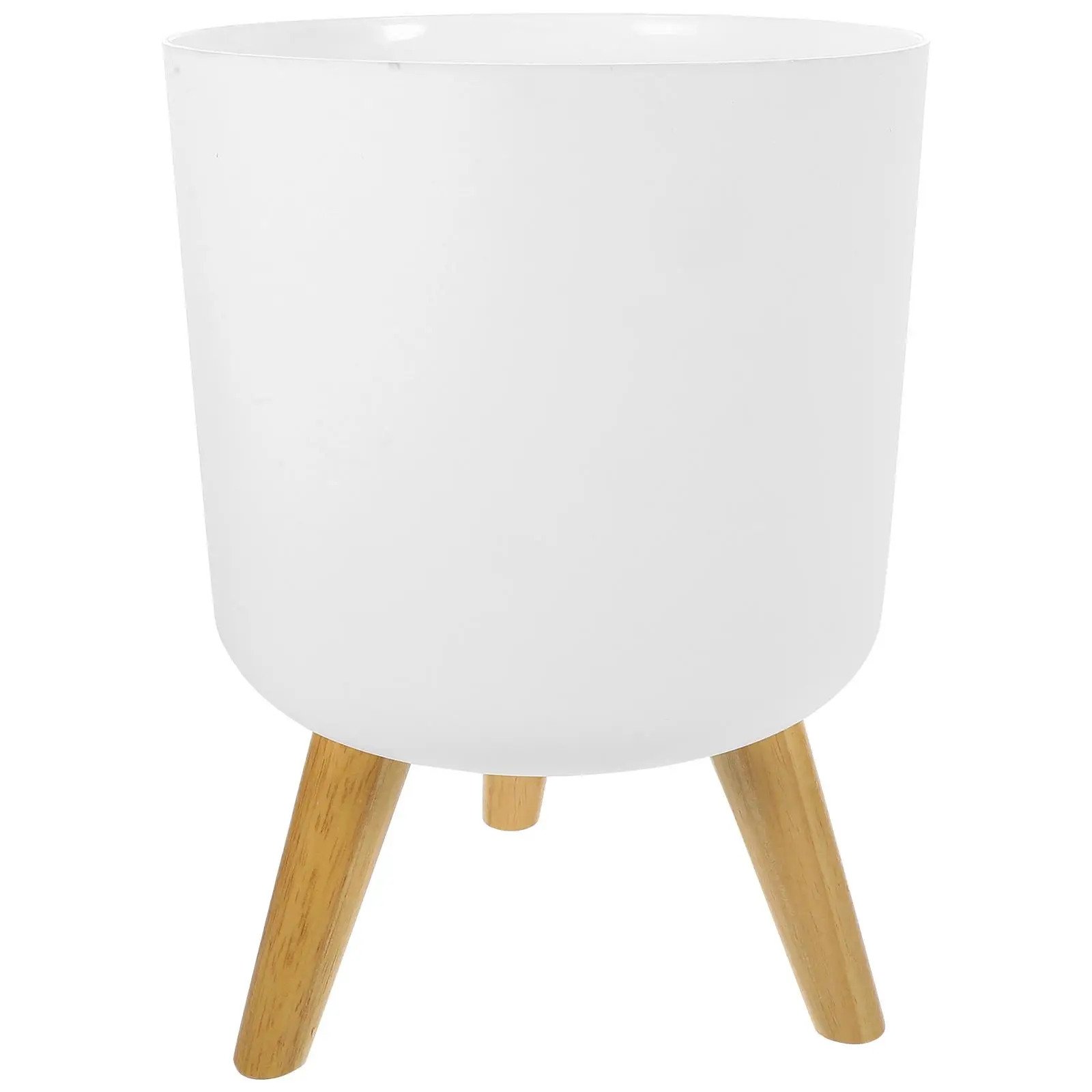 Modern Flower Pot with Wood Legs 170x150mm White Planter for Reusable Plastic Container Indoor Plants Decorative
Modern Flower Pot with Wood Legs 170x150mm White Planter for Reusable Plastic Container Indoor Plants Decorative