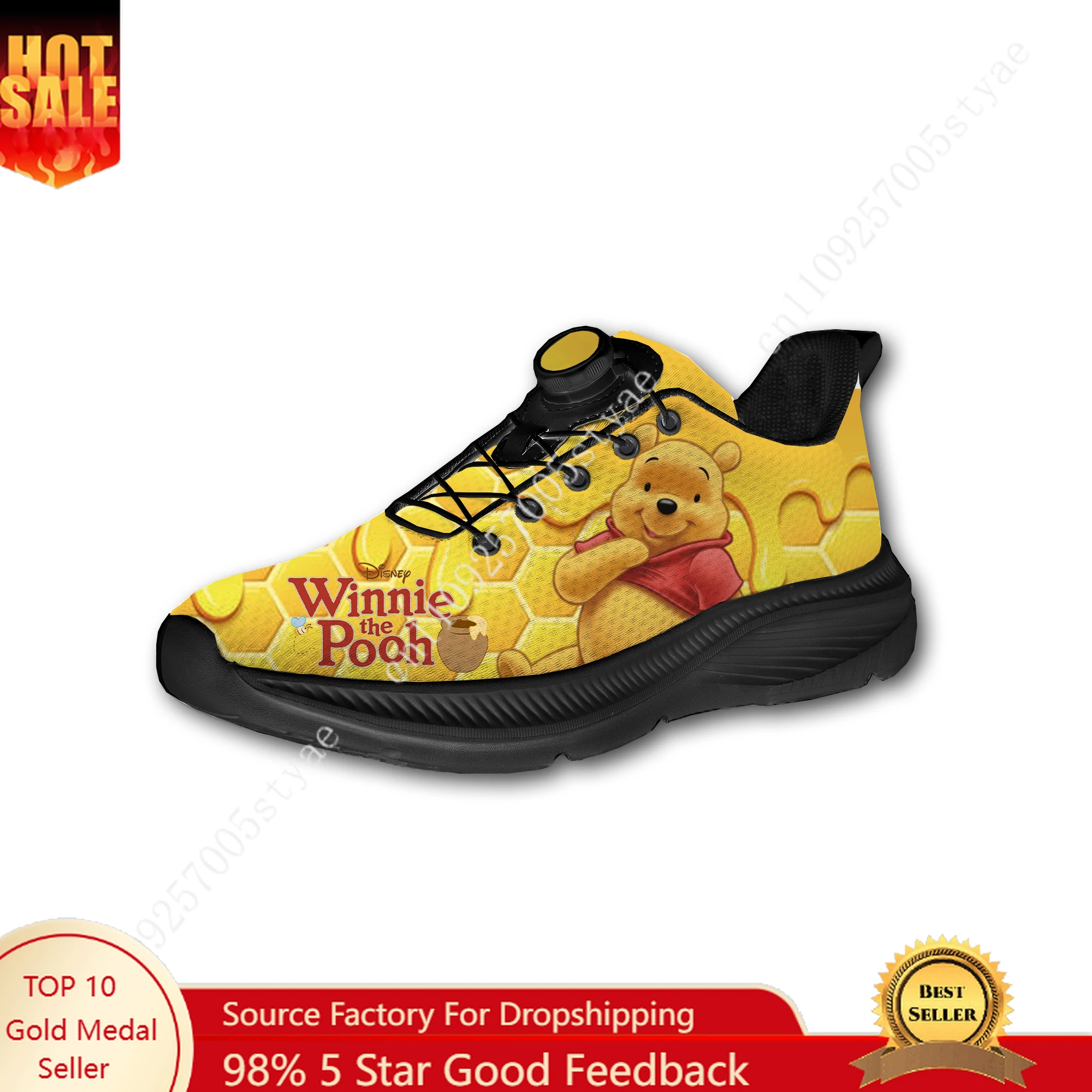 Disney Winnie The Pooh Sports Shoes Man Woman Rotating Button Without Laces Sneakers Outdoor Sports Breathable Light Custom Shoe
Disney Winnie The Pooh Sports Shoes Man Woman Rotating Button Without Laces Sneakers Outdoor Sports Breathable Light Custom Shoe