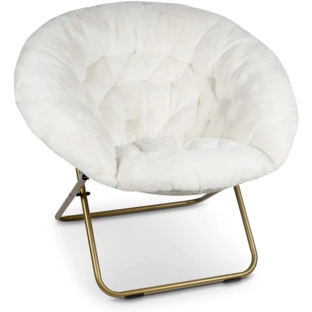Saucer Chair For Adults, Teens & Kids, White, Faux Fur XL Circle Chair for Bedroom, Dorm & Gaming, Foldable Comfy Accent Seat f
Saucer Chair For Adults, Teens & Kids, White, Faux Fur XL Circle Chair for Bedroom, Dorm & Gaming, Foldable Comfy Accent Seat f