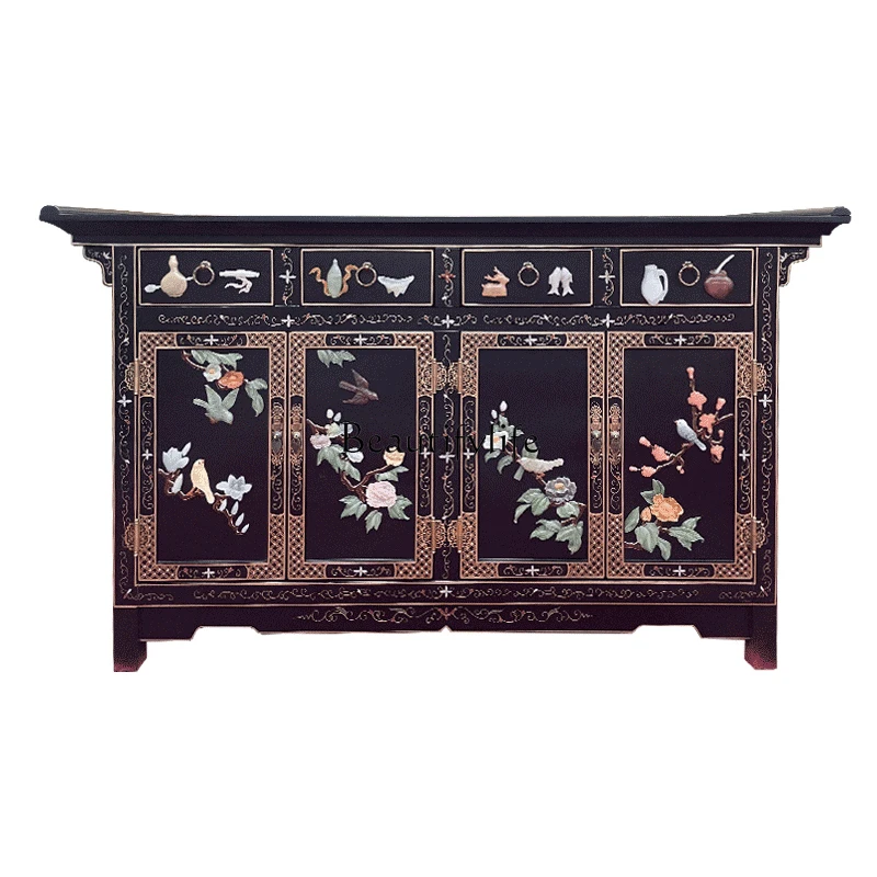 New Chinese-style bone stone four doors and four pumps simple entrance cabinet storage solid wood wine cabinet
New Chinese-style bone stone four doors and four pumps simple entrance cabinet storage solid wood wine cabinet