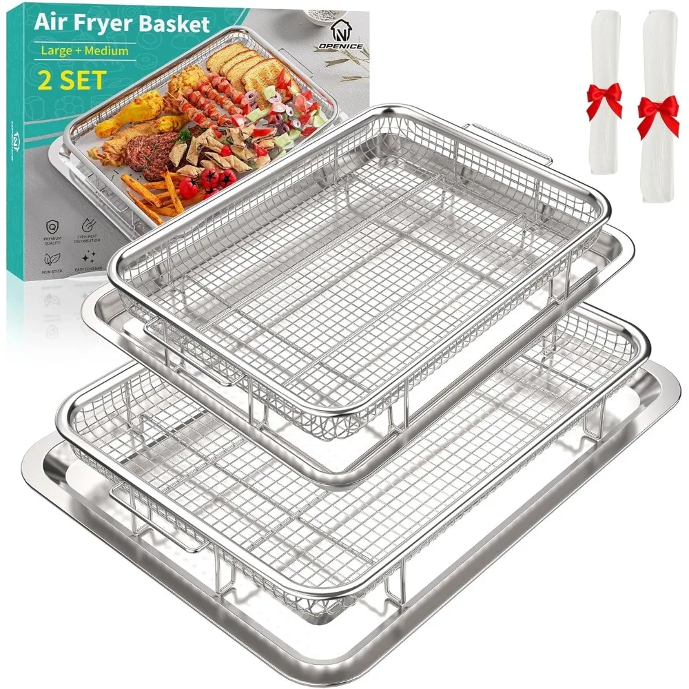 2-Set Non-Stick Air Fryer Basket & Tray for Oven - Large & Medium Sizes, Perfect for Baking Crispy Foods
2-Set Non-Stick Air Fryer Basket & Tray for Oven - Large & Medium Sizes, Perfect for Baking Crispy Foods
