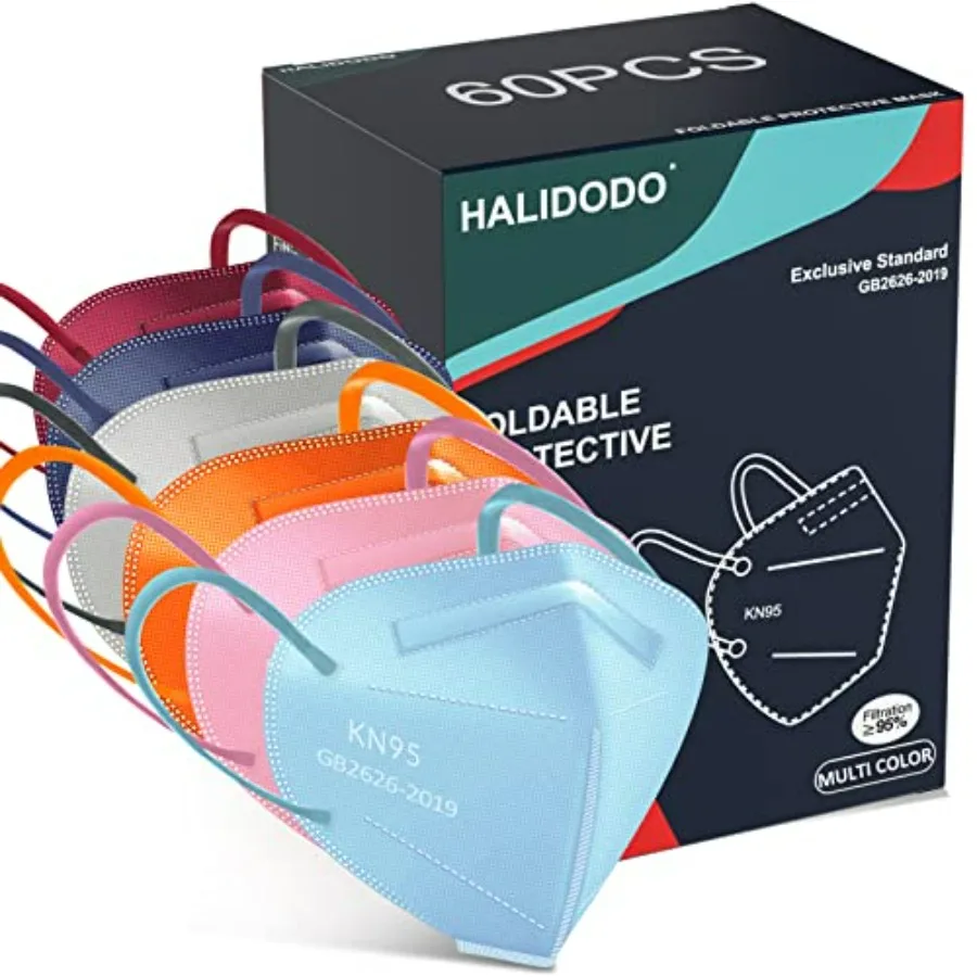 60 Packs Individually Wrapped KN95 Face Mask 5-Ply Breathable and Comfortable Filter Safety Mask with Elastic Ear loop and Nose
60 Packs Individually Wrapped KN95 Face Mask 5-Ply Breathable and Comfortable Filter Safety Mask with Elastic Ear loop and Nose