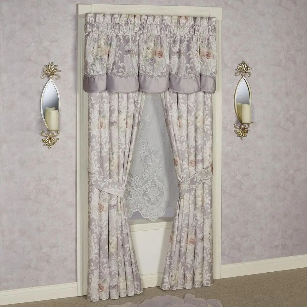 Elegant Velvet Window Treatment Set: 95L Curtain Panels and Scalloped Valance in Lavender and Ivory
Elegant Velvet Window Treatment Set: 95L Curtain Panels and Scalloped Valance in Lavender and Ivory