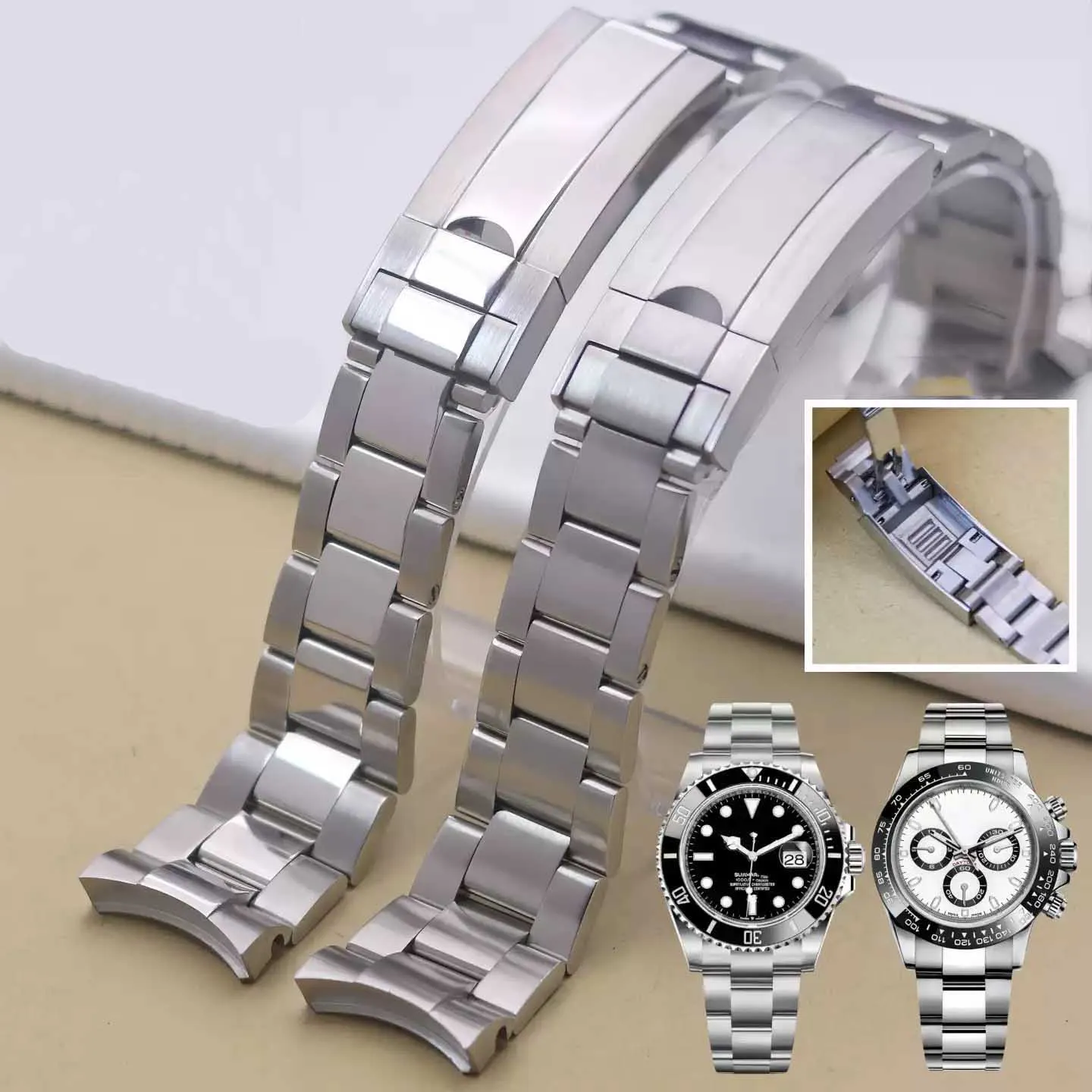21mm 20mm Solid stainless teel watchband For Rolex Daytona Oyster Perpetual Submariner for Seiko NH35 Watch Strap wrist bracelet
21mm 20mm Solid stainless teel watchband For Rolex Daytona Oyster Perpetual Submariner for Seiko NH35 Watch Strap wrist bracelet