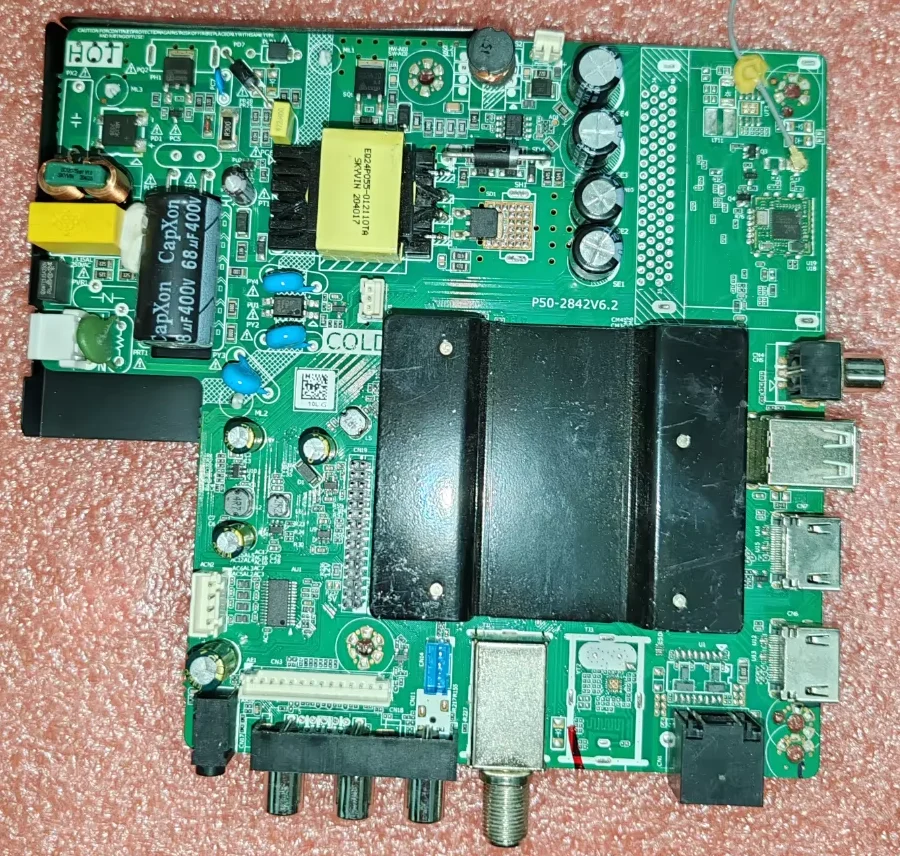 P50-2842V6.2 Three in one TV motherboard for 26--42v 600ma 25w
P50-2842V6.2 Three in one TV motherboard for 26--42v 600ma 25w