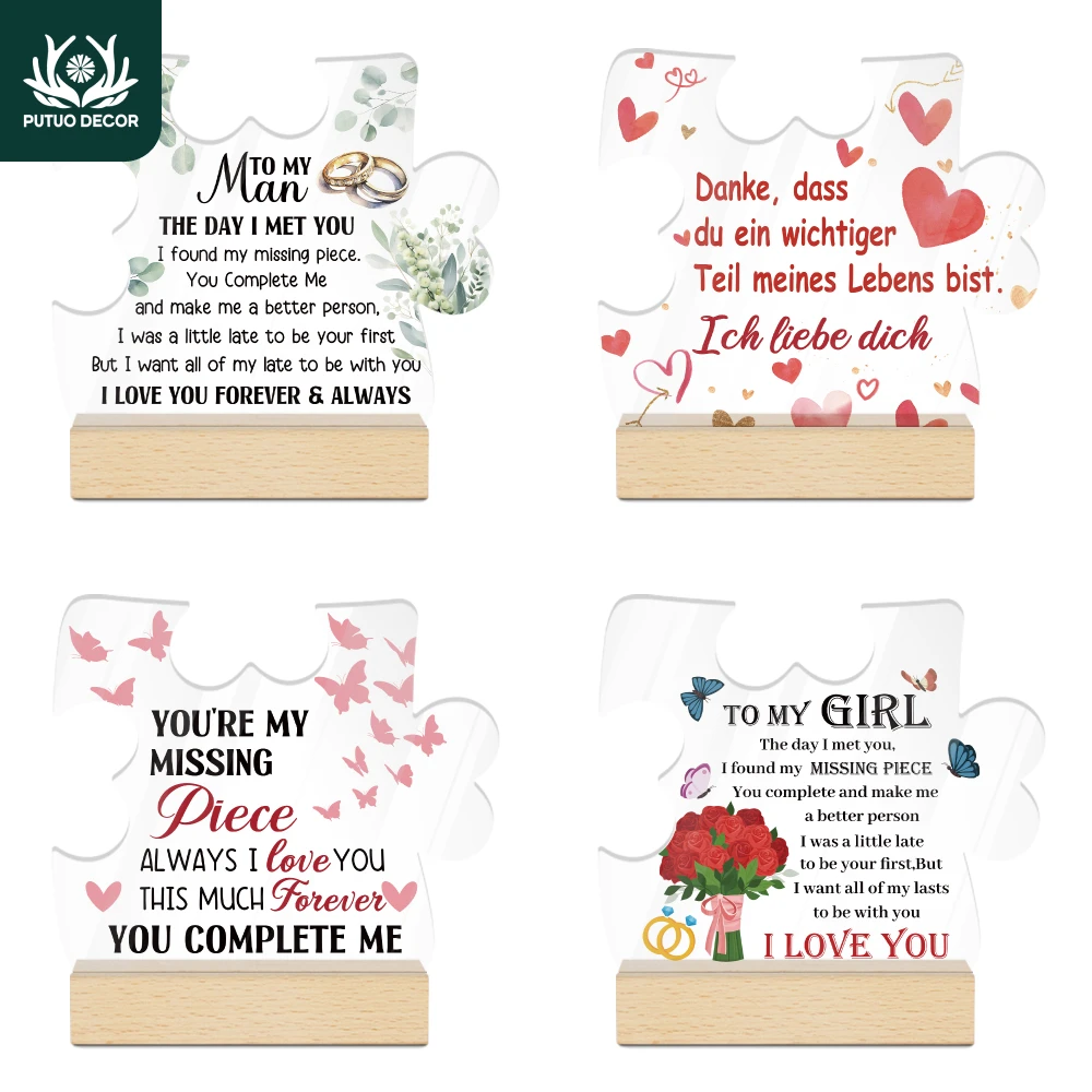Putuo Decor Jigsaw Puzzle Shaped Acrylic Sign Wooden Table Decor for Home Farmhouse Living Room, Valentine's Day, February 14th
Putuo Decor Jigsaw Puzzle Shaped Acrylic Sign Wooden Table Decor for Home Farmhouse Living Room, Valentine's Day, February 14th