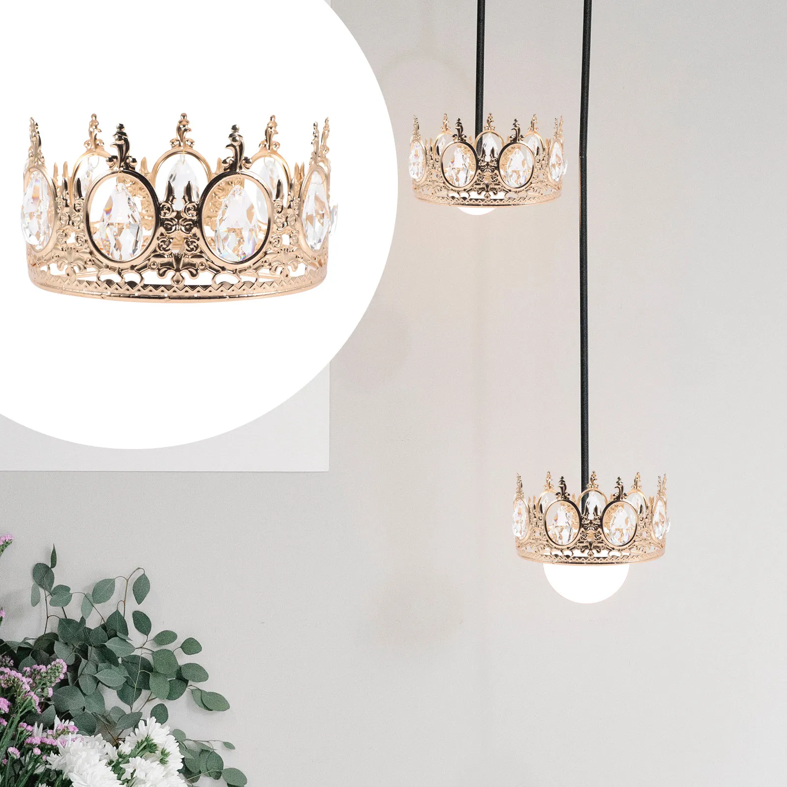 Crystal Crown Lamp Decorations Vintage Gold Chandelier Pendants Hanging Decors Ceiling Lights Bedroom Living Room Entryway
Crystal Crown Lamp Decorations Vintage Gold Chandelier Pendants Hanging Decors Ceiling Lights Bedroom Living Room Entryway