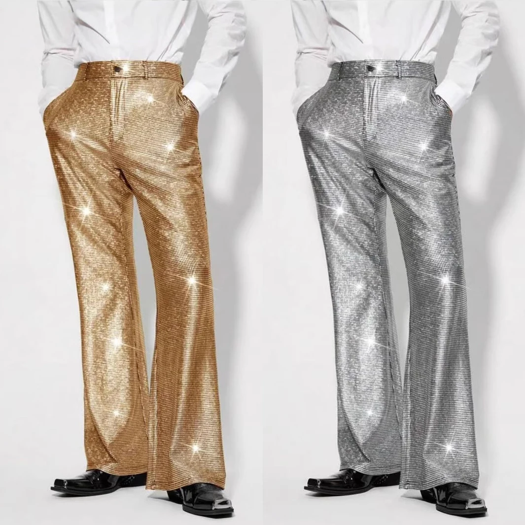 Disco Stage Men's Flared Pants Shiny Sequins Concert Large Size Casual Loose Fit mid Waist European Style Four Seasons
Disco Stage Men's Flared Pants Shiny Sequins Concert Large Size Casual Loose Fit mid Waist European Style Four Seasons