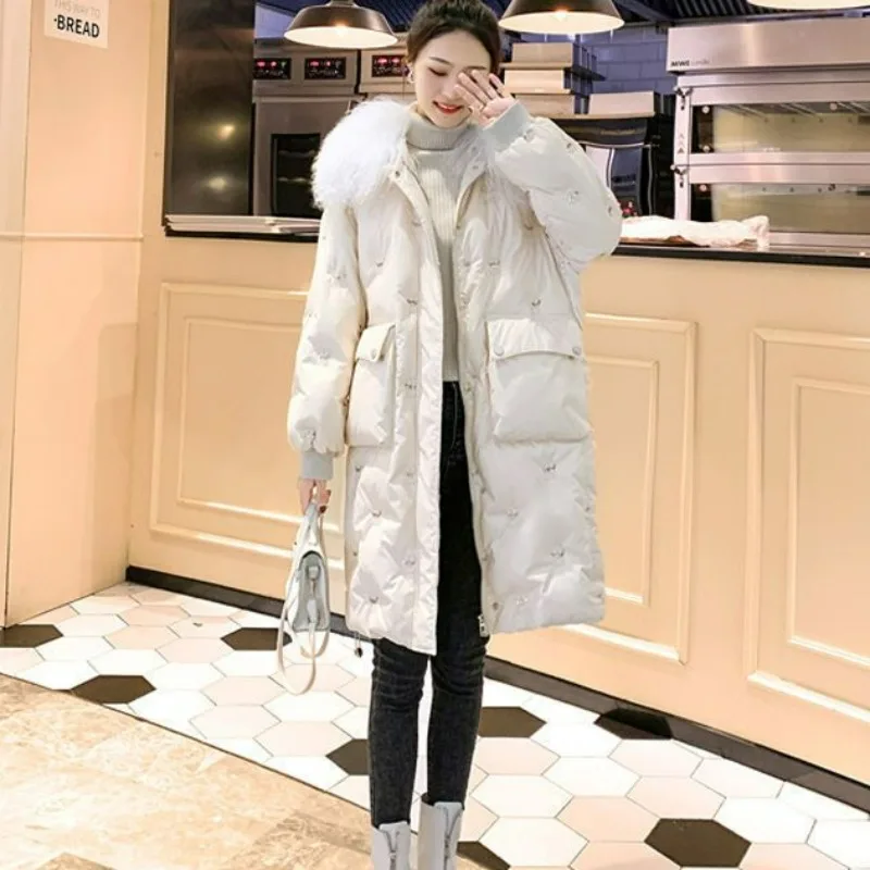 2023 New Women Down Jacket Winter Coat Mid Length Version Parkas Loose Thick Warm Large Size Outwear Hooded Fur Collar Overcoat
2023 New Women Down Jacket Winter Coat Mid Length Version Parkas Loose Thick Warm Large Size Outwear Hooded Fur Collar Overcoat