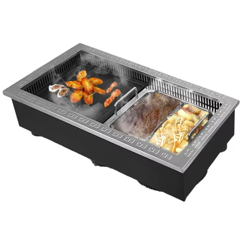 Korean BBQ and Hot Pot Integrated Square Electric Grill with Stainless Steel Mandarin Duck Design
Korean BBQ and Hot Pot Integrated Square Electric Grill with Stainless Steel Mandarin Duck Design