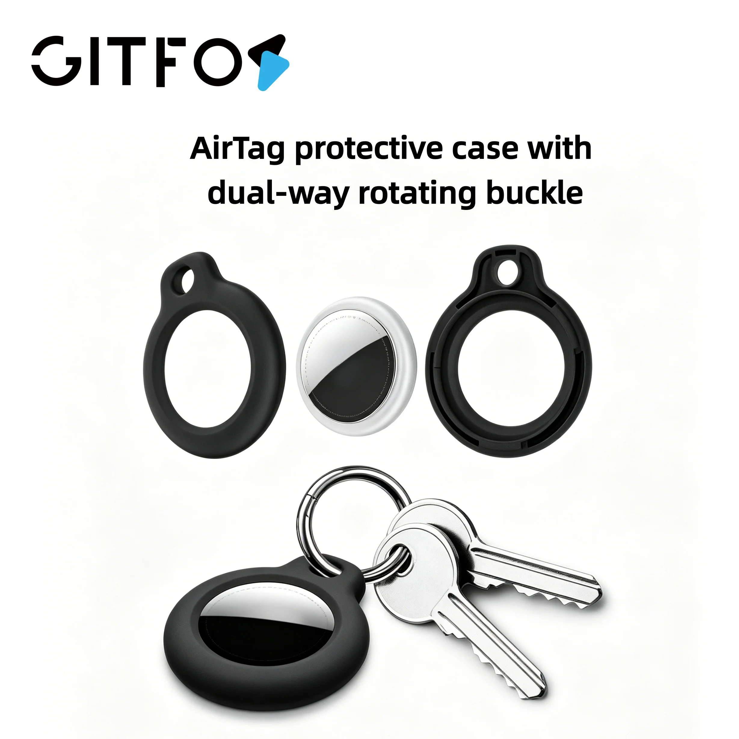 GITFOS hard PC rotating protective case for Apple AirTag, signal-friendly anti-loss keychain case available in multiple colors
GITFOS hard PC rotating protective case for Apple AirTag, signal-friendly anti-loss keychain case available in multiple colors