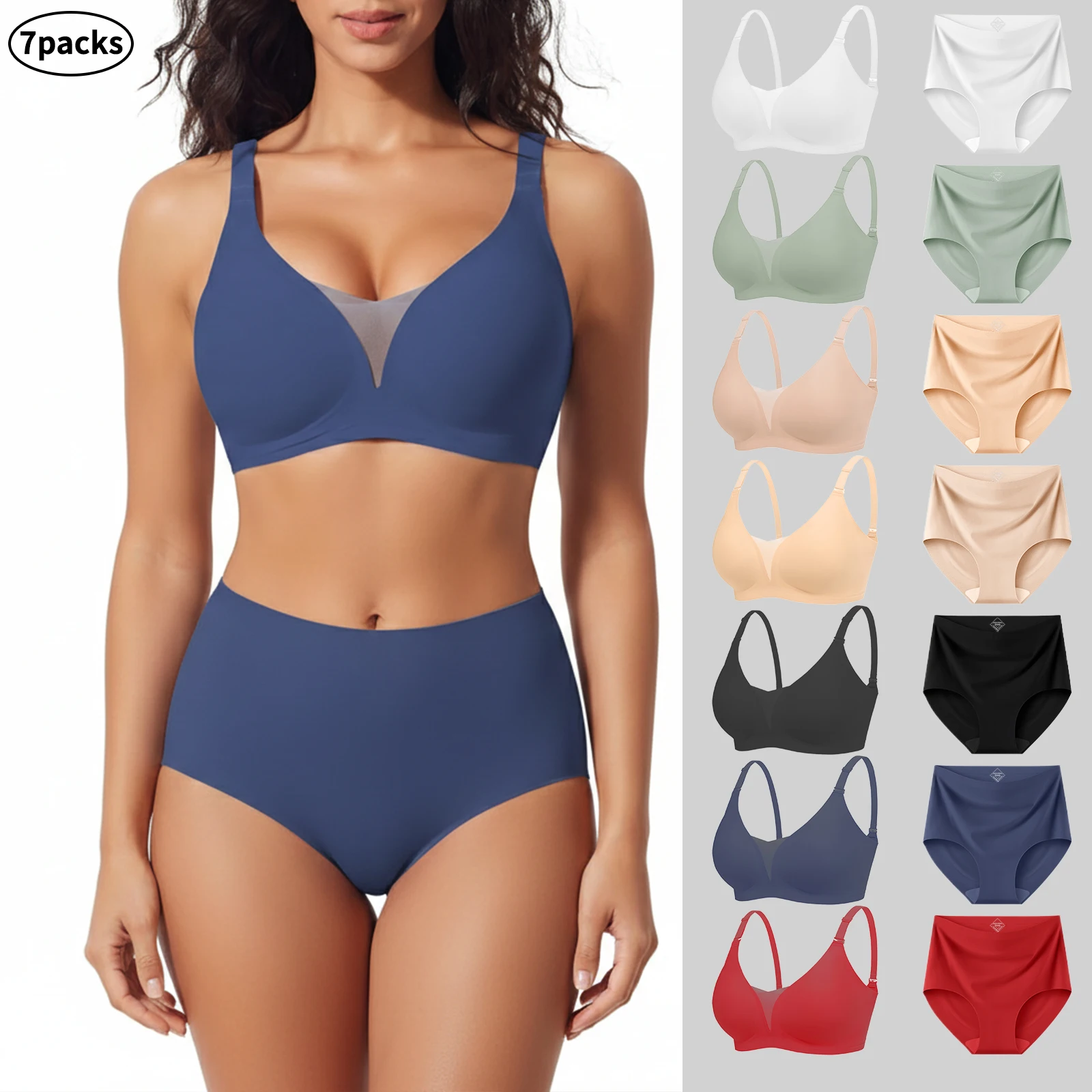 Комплект женского бесшовного нижнего белья из 14 предметов: трусы с высокой талией, дышащие и комфортные, сексуальный комплект бюстгальтера, удобное дышащее белье
Комплект женского бесшовного нижнего белья из 14 предметов: трусы с высокой талией, дышащие и комфортные, сексуальный комплект бюстгальтера, удобное дышащее белье