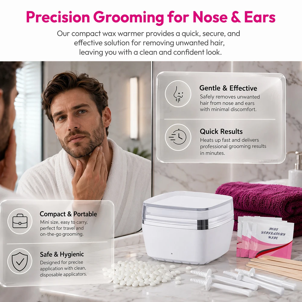Mini Depilatory Wax Heater USB Wax Warmer Machine For Waxing Beans Nose Facial Wax Kit For Men and Women
Mini Depilatory Wax Heater USB Wax Warmer Machine For Waxing Beans Nose Facial Wax Kit For Men and Women