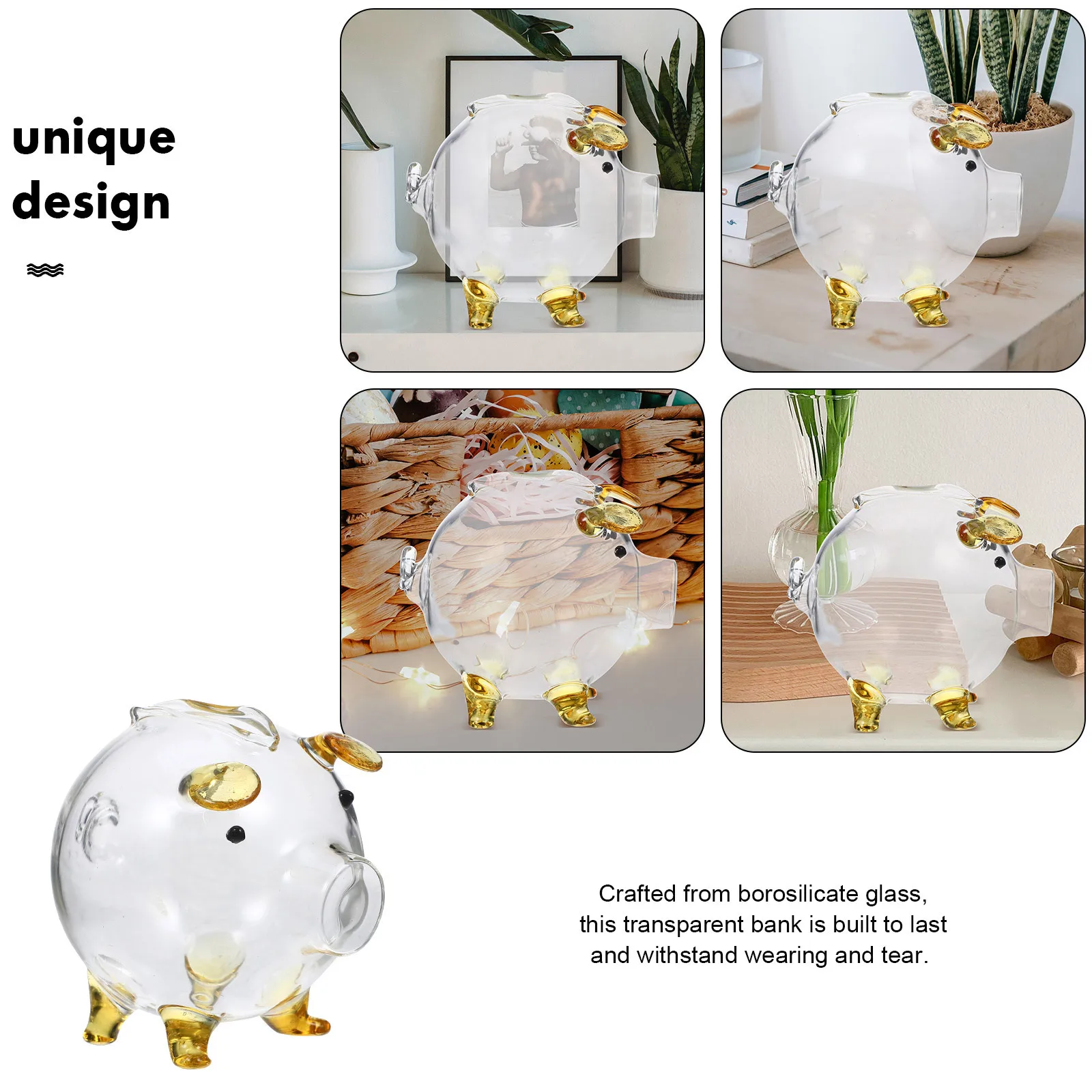 High Borosilicate Glass Clear Piggy Bank Transparent Pig-Shaped Money Box Creative Coin Holder Decorative Desktop Saving Jar
High Borosilicate Glass Clear Piggy Bank Transparent Pig-Shaped Money Box Creative Coin Holder Decorative Desktop Saving Jar