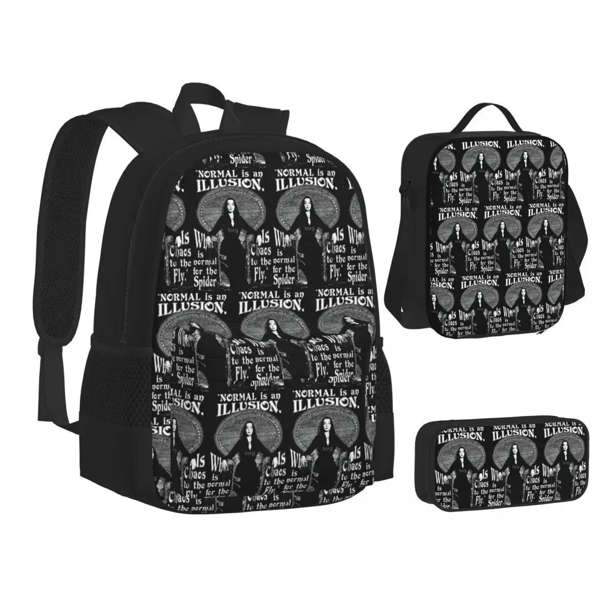 Morticia Addams Backpacks Boys Girls Bookbag School Bags Kids Rucksack Lunch Bag Pen Bag Three-Piece Set
Morticia Addams Backpacks Boys Girls Bookbag School Bags Kids Rucksack Lunch Bag Pen Bag Three-Piece Set