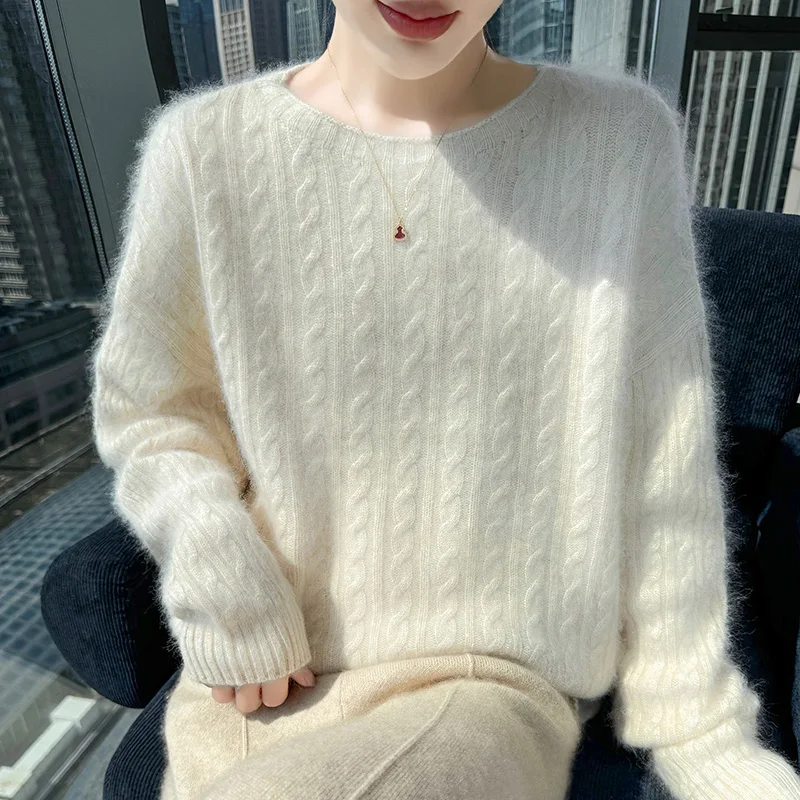 Осенне-зимний норковый кашемировый свитер с круглым вырезом, толстый мягкий пуловер, женский трикотаж с длинными рукавами, базовая элегантная одежда, топы
Осенне-зимний норковый кашемировый свитер с круглым вырезом, толстый мягкий пуловер, женский трикотаж с длинными рукавами, базовая элегантная одежда, топы