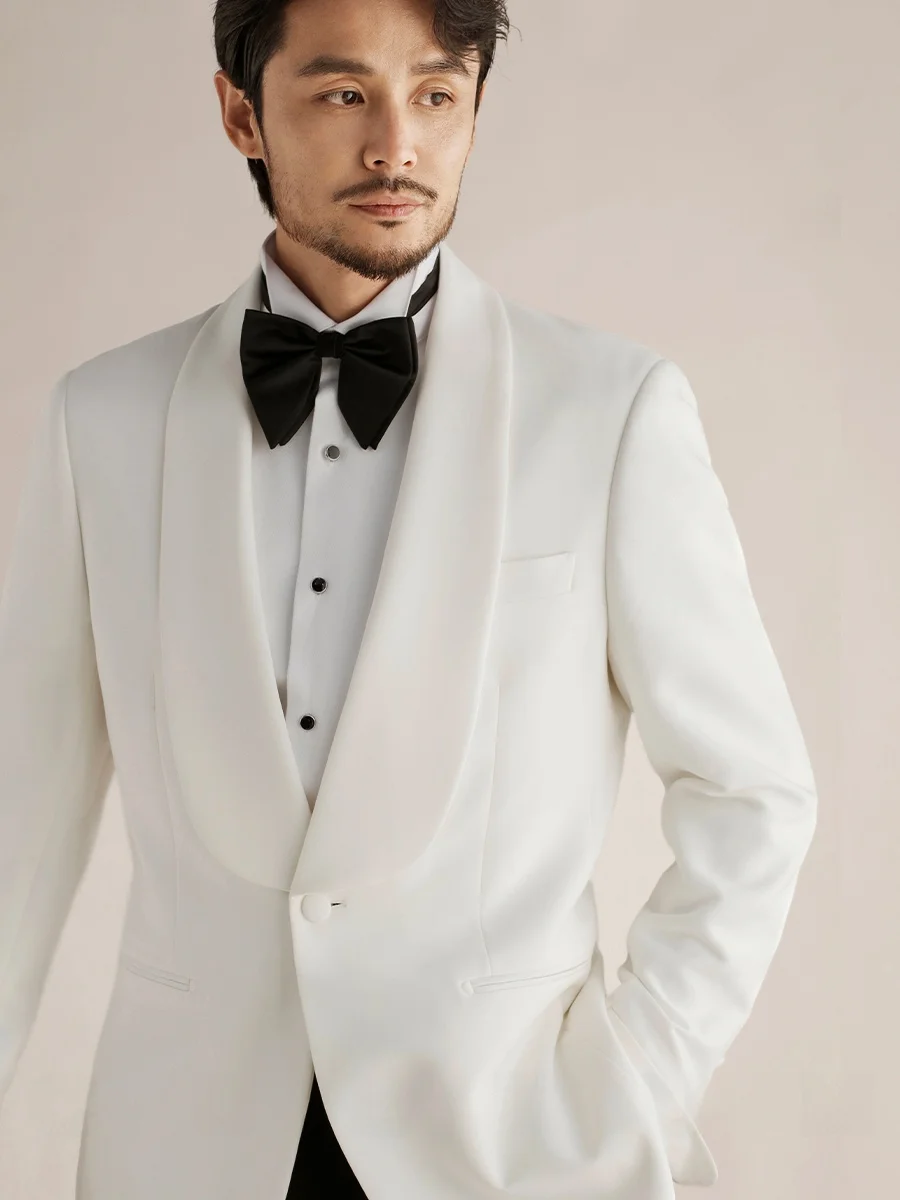 White Wedding Dinner Evening om's Suit Two-Piece Set High-End Men's Single-Button Tailored Suit Stand Fit Busin Gent... 
White Wedding Dinner Evening om's Suit Two-Piece Set High-End Men's Single-Button Tailored Suit Stand Fit Busin Gent...