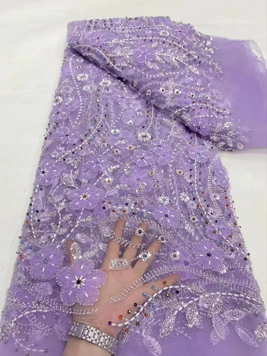 Latest French Beaded Lace Fabric 2024 High Quality African Lace Nigerian Sequins Lace Fabric 5 Yards for Women Dresses Sewing
Latest French Beaded Lace Fabric 2024 High Quality African Lace Nigerian Sequins Lace Fabric 5 Yards for Women Dresses Sewing