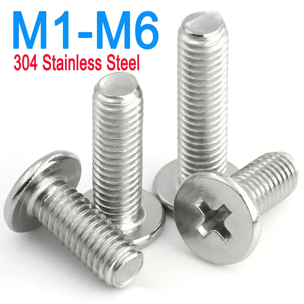 M1 M1.2 M1.4M1.6M2 M2.5 M3 M4 M5 M6 304 Stainless Steel Cross Phillips Ultra Thin Super Low Flat Wafer Head Screw Bolt 500-10PCS
M1 M1.2 M1.4M1.6M2 M2.5 M3 M4 M5 M6 304 Stainless Steel Cross Phillips Ultra Thin Super Low Flat Wafer Head Screw Bolt 500-10PCS
