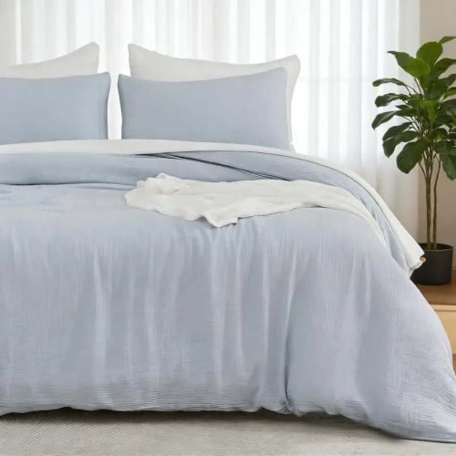 Muslin Cotton Duvet Cover Set Queen Size Linen Like Soft Breathable Lightweight Summer Comforter Cover Set with Zipper Closure
Muslin Cotton Duvet Cover Set Queen Size Linen Like Soft Breathable Lightweight Summer Comforter Cover Set with Zipper Closure