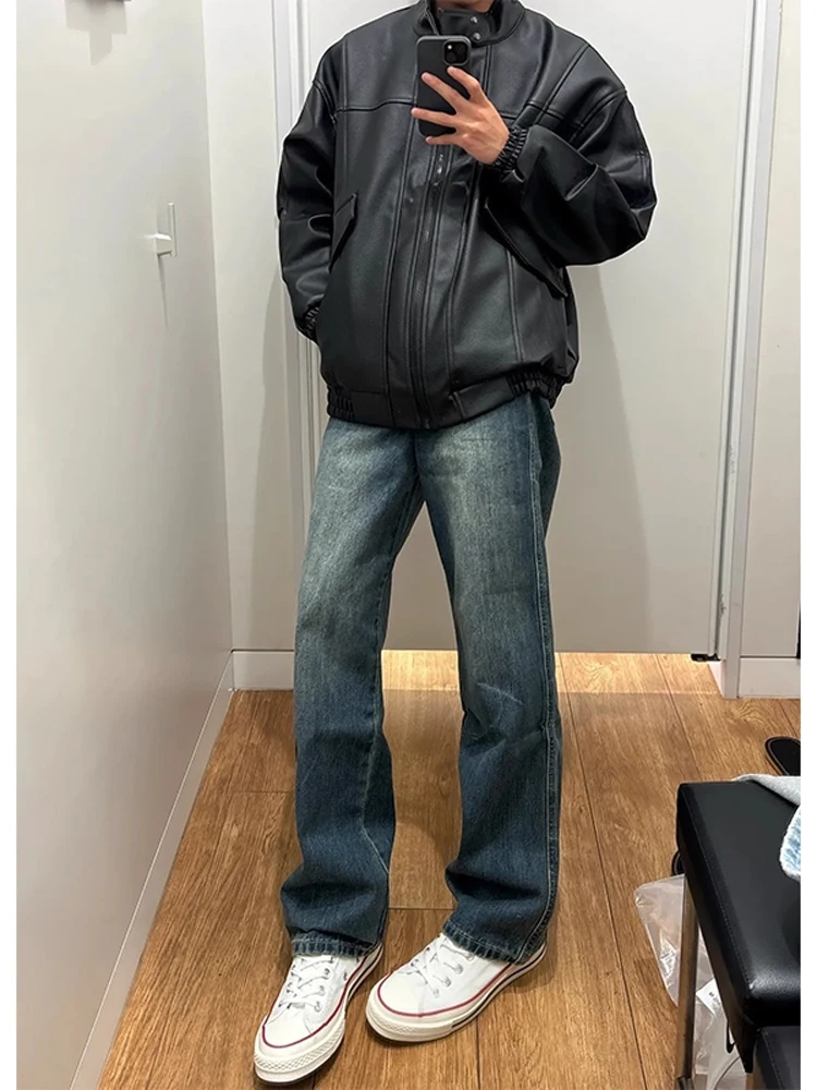 Синие мужские джинсы с высокой талией, облегающие прямые американские джинсы High Street Vibe, осенняя узкая версия, молодежная повседневная джинсовая ткань
Синие мужские джинсы с высокой талией, облегающие прямые американские джинсы High Street Vibe, осенняя узкая версия, молодежная повседневная джинсовая ткань